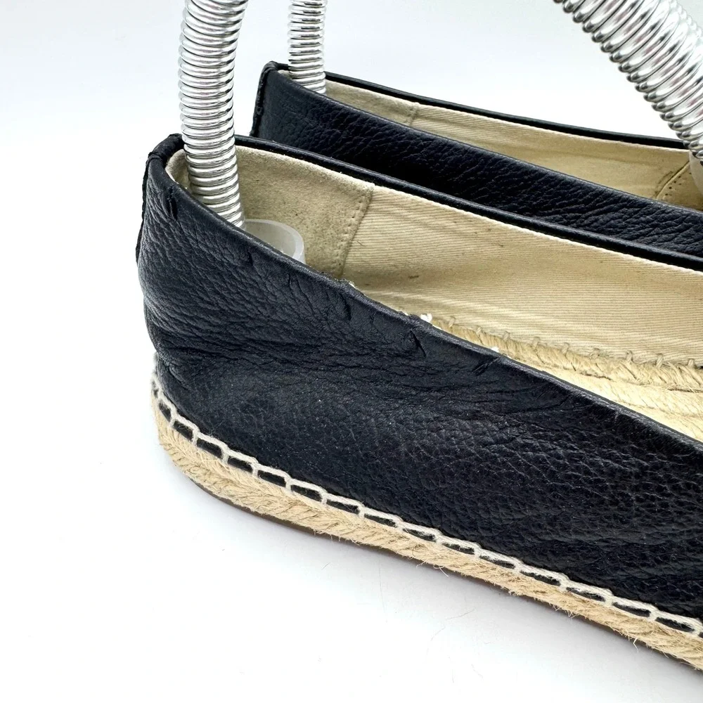 MICHAEL Michael Kors Kendrick Pebbled Leather Espadrille Slip On Black Size 5.5